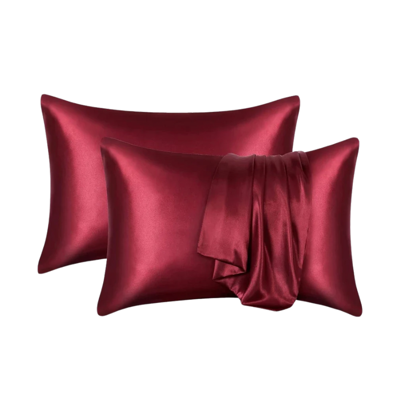 Unisex red silk moonlight color detail — versatile — Moonlight Silk Pillowcase — Oscar Blackwood