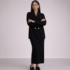 Unisex black ribbed sets close-up — versatile — Abigail 2-Piece Set — Oscar Blackwood
