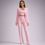 Women's pink pants side view — versatile — Anica 3 Piece Set for every occasion — Oscar Blackwood