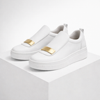 Women's white shoes alternate angle — versatile — Gold Olive Shoes — Oscar Blackwood