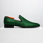Men's velvet loafers close-up — versatile — Benedict Velvet Flat Shoes — Oscar Blackwood