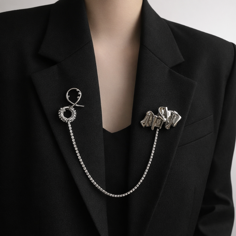 Women's shine detail view — versatile — Shine Chain Lapel Pins — Oscar Blackwood