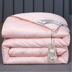 Unisex pink cotton moonlight styled look — versatile — Moonlight Mulberry Silk Comforter — Oscar Blackwood