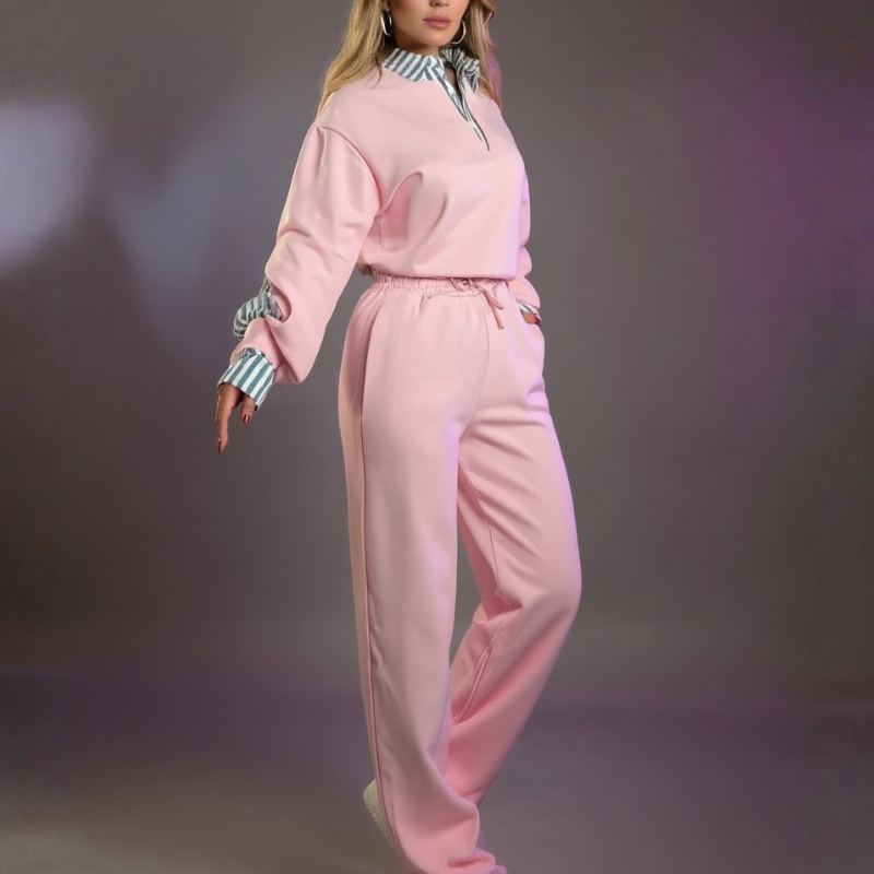 Women's white pants color detail — versatile — Amalia 2 Piece Set — Oscar Blackwood