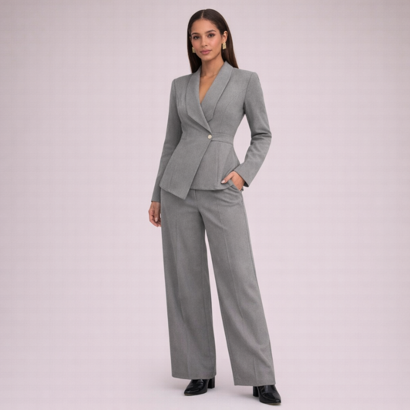Women's burgundy knit pants close-up — versatile — Brauere 2 Pieces Set — Oscar Blackwood
