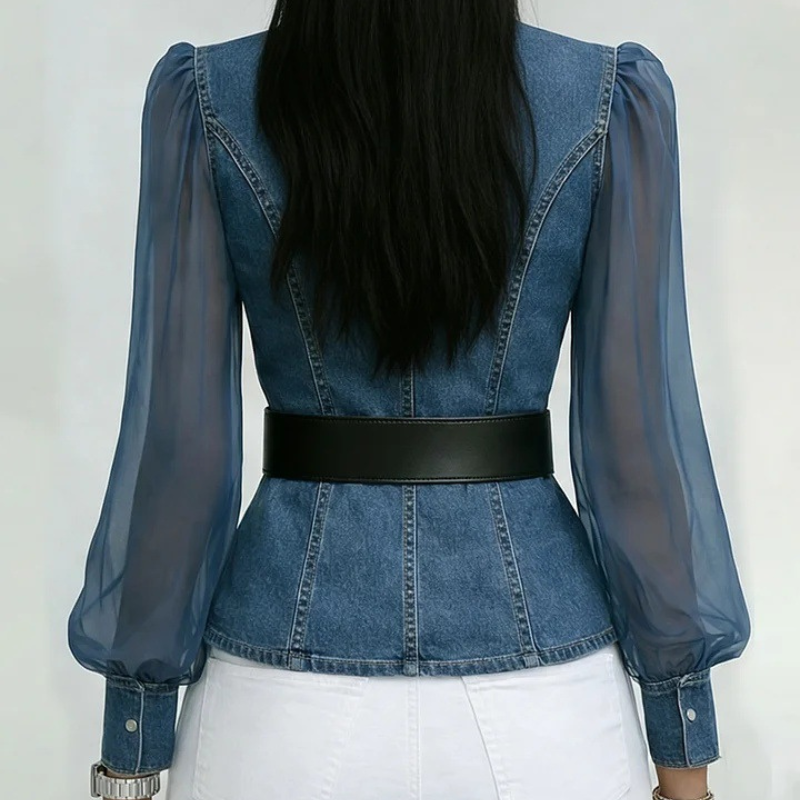 Women's denim dea side view — versatile — Dea Medina Summer Top — Oscar Blackwood