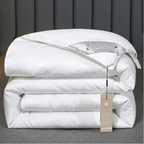 Unisex white cotton moonlight color detail — versatile — Moonlight Mulberry Silk Comforter — Oscar Blackwood