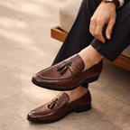 Men's lace loafers close-up — versatile — Tino Croc Loafers for every occasion — Oscar Blackwood