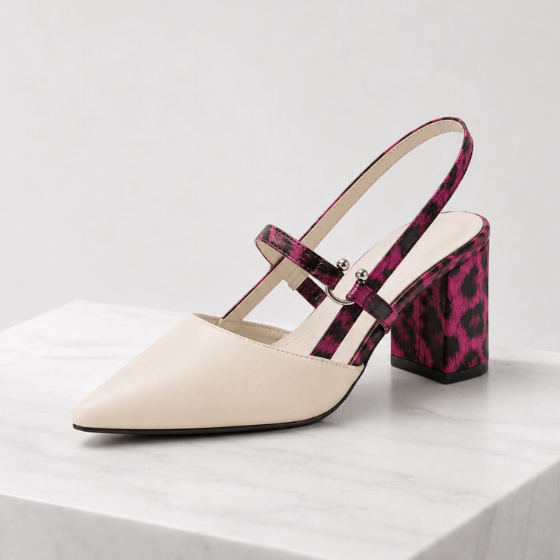 Women's magenta heels color detail — elegant — Taisia Pointed Toe Heels — Oscar Blackwood