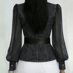 Women's denim dea detail view — versatile — Dea Medina Summer Top — Oscar Blackwood