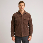 Men's brown cotton vanderbilt back view — versatile — Vanderbilt Corduroy Shirt — Oscar Blackwood