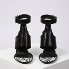 Women's leather heels back view — elegant — Faith Ankle Strap Heels — Oscar Blackwood