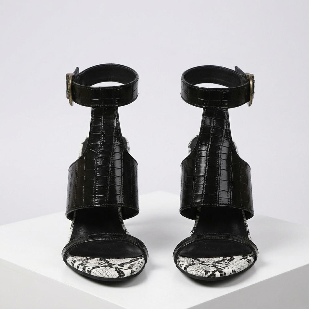 Women's leather heels back view — elegant — Faith Ankle Strap Heels — Oscar Blackwood