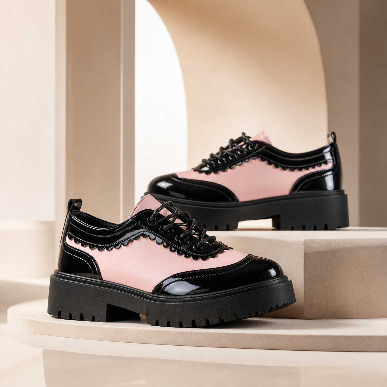 Women's lace shoes side view — versatile — Beatrix Wingtip Oxford Shoes — Oscar Blackwood