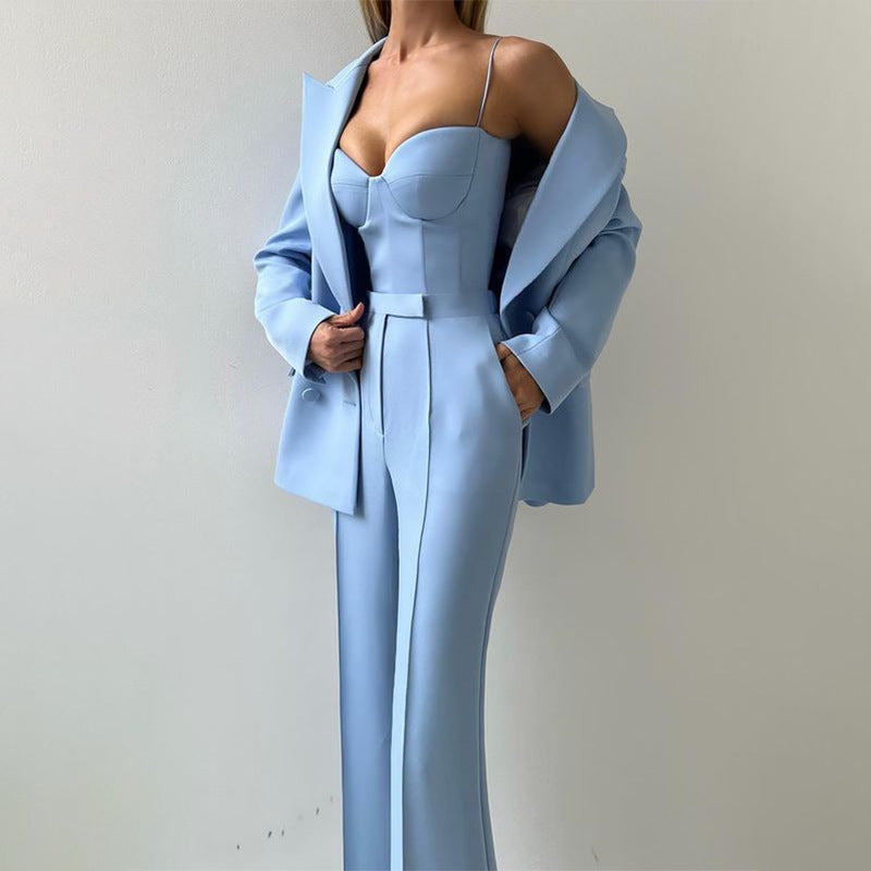 Unisex red sets styled look — versatile — Alana 3 Pieces Set for every occasion — Oscar Blackwood