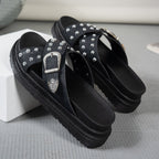 Women's sandals side view — versatile — Cindy Buckle Sandals for every occasion — Oscar Blackwood