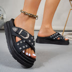 Women's sandals styled look — versatile — Cindy Buckle Sandals — Oscar Blackwood