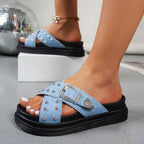 Women's sandals back view — versatile — Cindy Buckle Sandals for every occasion — Oscar Blackwood
