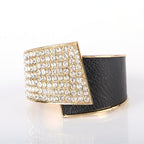 Women's white textured jewelry styled look — versatile — Aura Diamond Wave Bracelet — Oscar Blackwood