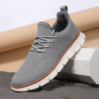 Men's gray lace sneakers color detail — casual — Ben Breathable Sneakers — Oscar Blackwood