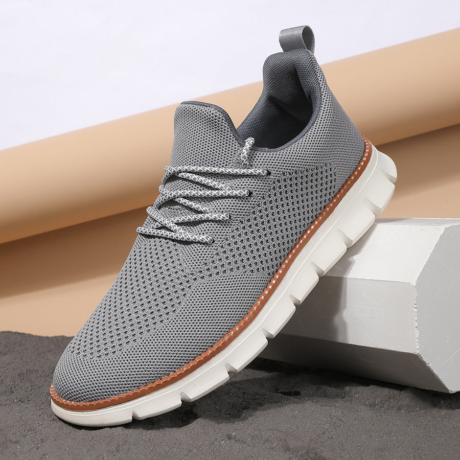 Men's gray lace sneakers color detail — casual — Ben Breathable Sneakers — Oscar Blackwood