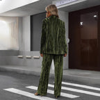 Women's velvet pants back view — versatile — Ruby Velvet 2 Piece Set — Oscar Blackwood