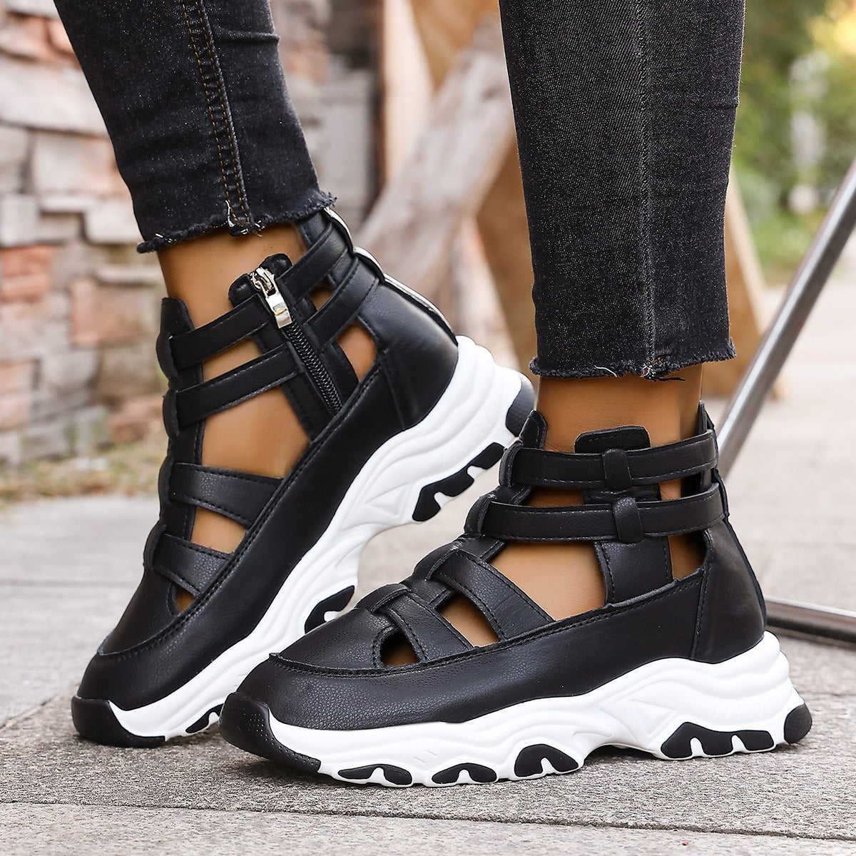 Women's sandals back view — versatile — Jade Platform Sandals for every occasion — Oscar Blackwood