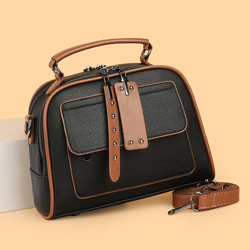 Women's leather bag detail view — everyday — Greta Shoulder Bag — Oscar Blackwood