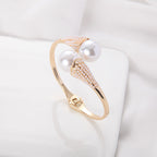 Women's jewelry styled look — versatile — Aura Pearl Bangle for every occasion — Oscar Blackwood