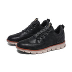 Men's black leather loafers color detail — versatile — Azzard Casual Leather Shoes — Oscar Blackwood