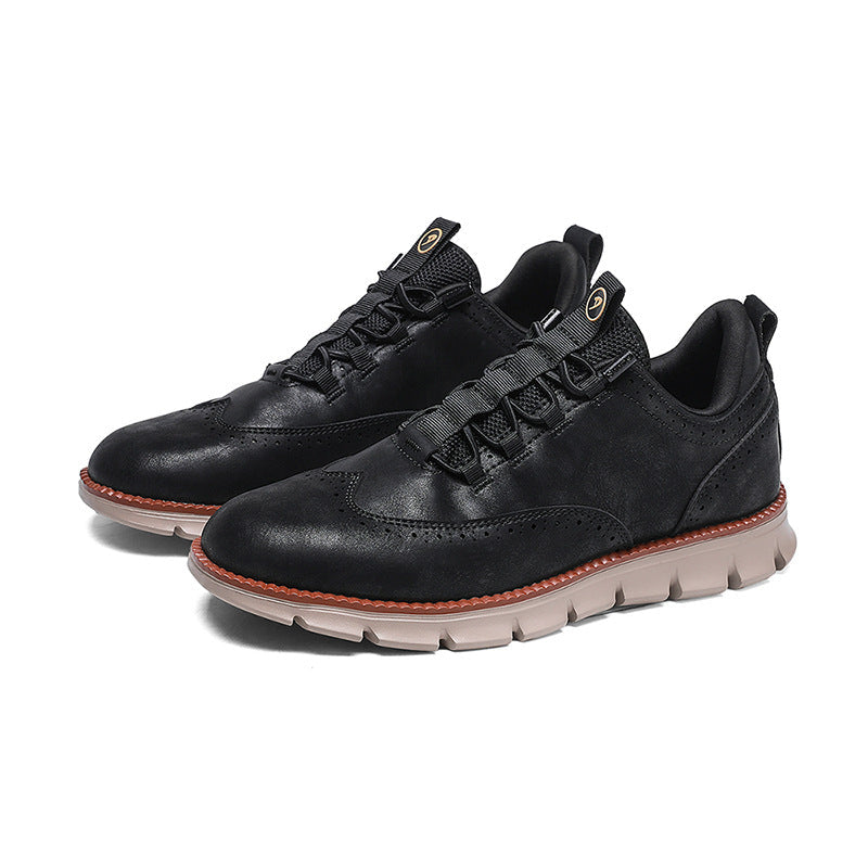 Men's black leather loafers color detail — versatile — Azzard Casual Leather Shoes — Oscar Blackwood