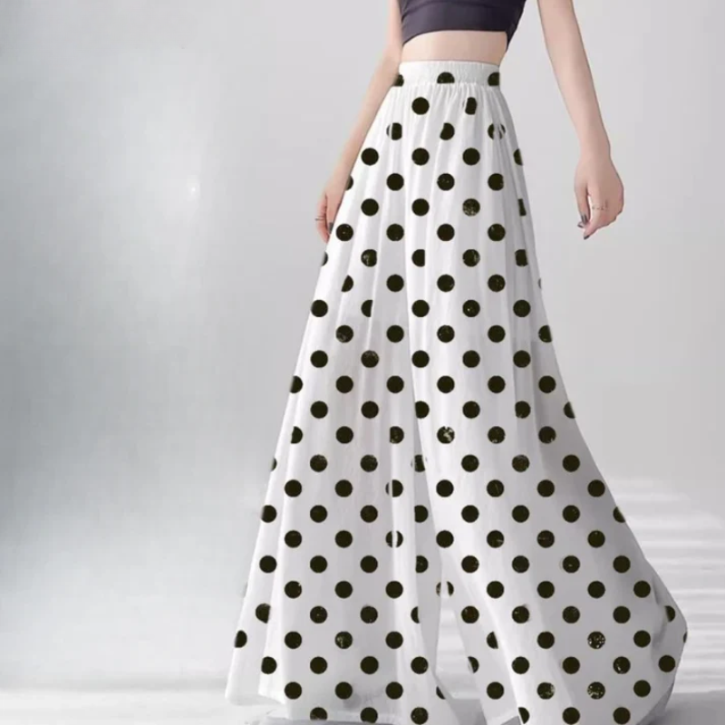 Women's cotton pants side view — versatile — Rotonda Polkadot Pants — Oscar Blackwood