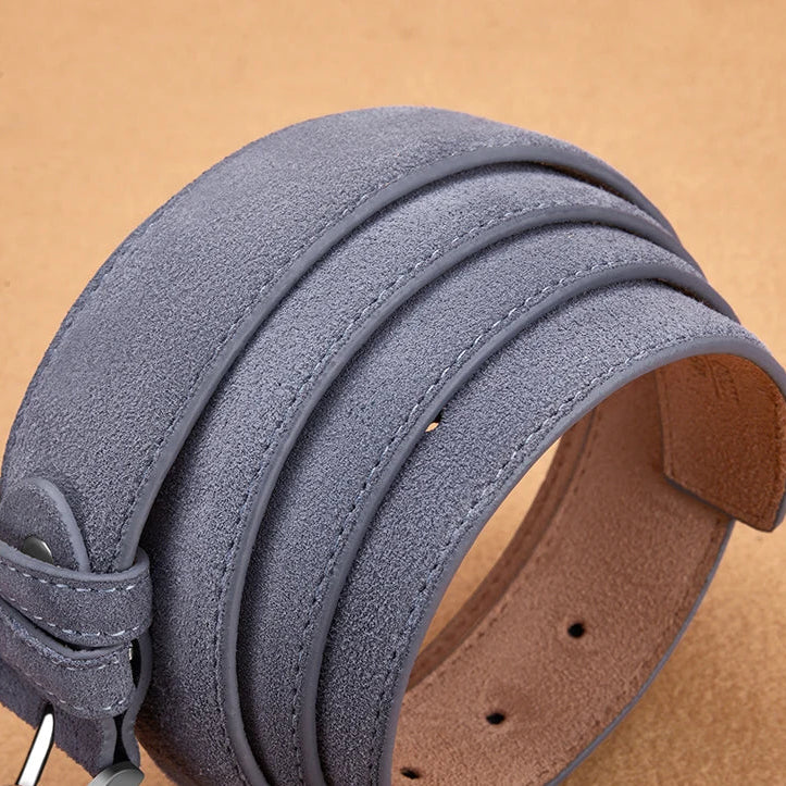 Men's red textured belt back view — versatile — Vandeventer Cow Leather Belt — Oscar Blackwood