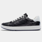 Men's black leather shoes alternate angle — versatile — Double-Waggle Golf Shoes — Oscar Blackwood