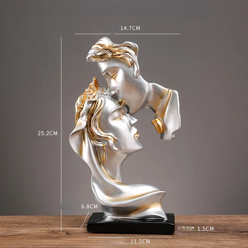 Unisex silver imperial back view — versatile — Imperial Kiss Statue — Oscar Blackwood