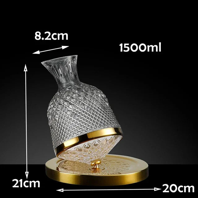 Unisex gold lace wine detail view — versatile — Wine 360 Rotating Decanter — Oscar Blackwood
