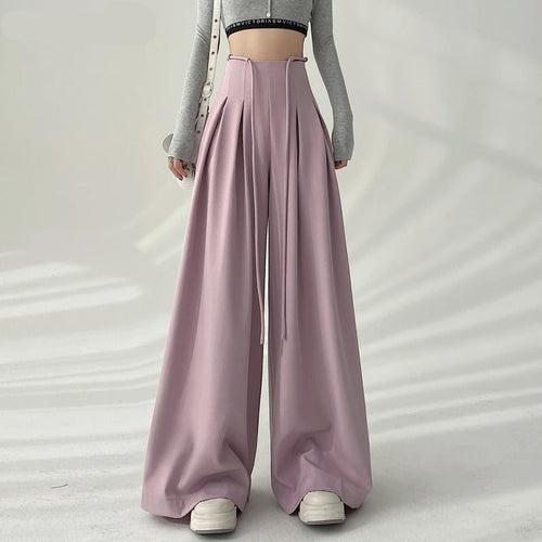 Women's pink lace pants front view — versatile — Brianna Wide Leg Pants — Oscar Blackwood