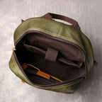 Unisex black leather backpack close-up — versatile — Azzurro Genuine Leather Backpack — Oscar Blackwood