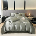 Unisex silver silk bedding color detail — versatile — Bloom Silk Bedding Set — Oscar Blackwood