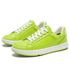 Men's green leather shoes color detail — versatile — Double-Waggle Golf Shoes — Oscar Blackwood