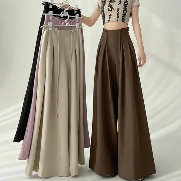 Women's pink lace pants alternate angle — versatile — Brianna Wide Leg Pants — Oscar Blackwood