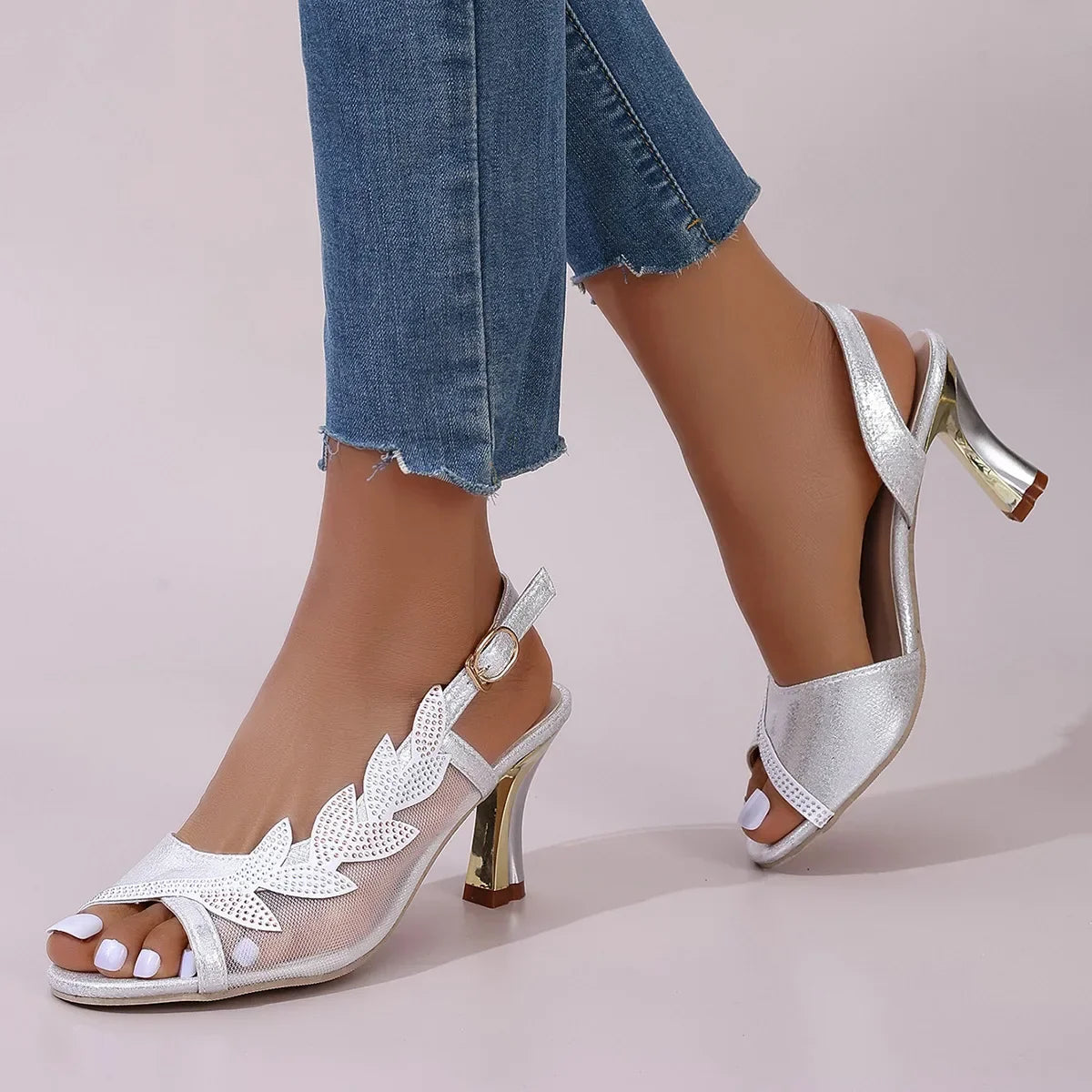 Women's heels color detail — elegant — Lily Grace Slingback Heels — Oscar Blackwood