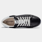 Men's black leather shoes back view — versatile — Double-Waggle Golf Shoes — Oscar Blackwood