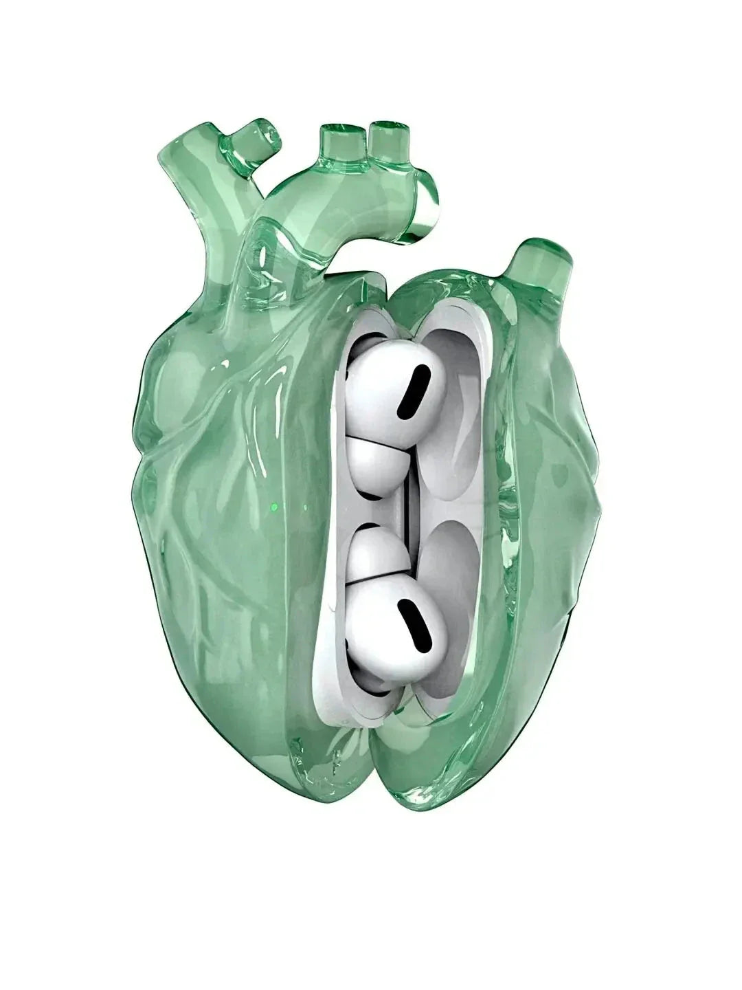 Unisex green accessories side view — versatile — Heart AidPods Case — Oscar Blackwood
