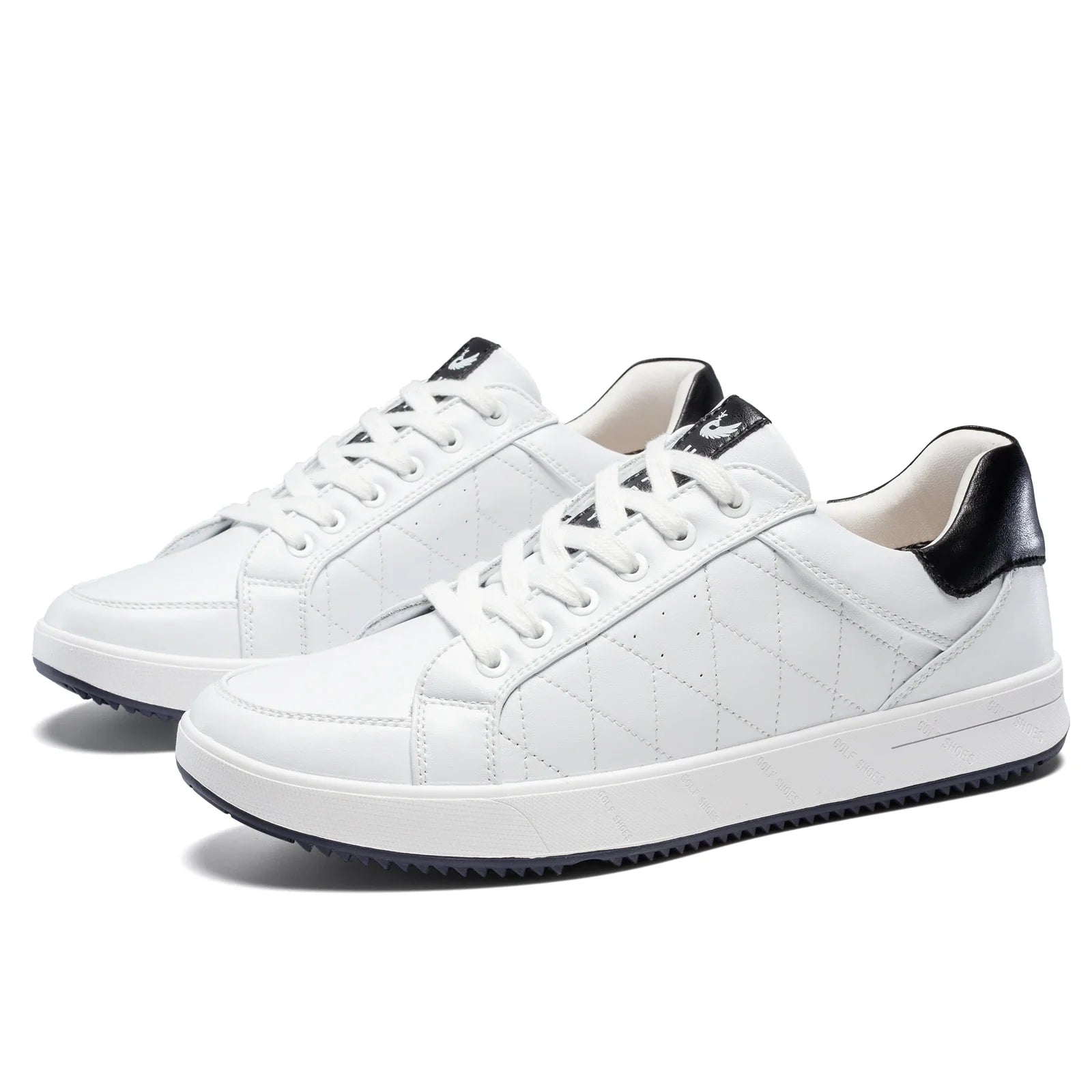 Men's white leather shoes back view — versatile — Double-Waggle Golf Shoes — Oscar Blackwood