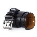 Men's brown leather belt alternate angle — versatile — Double Bison Belt — Oscar Blackwood