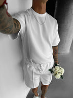 Men's black polyester sets back view — versatile — Abakhan Summer 2 Piece Set — Oscar Blackwood