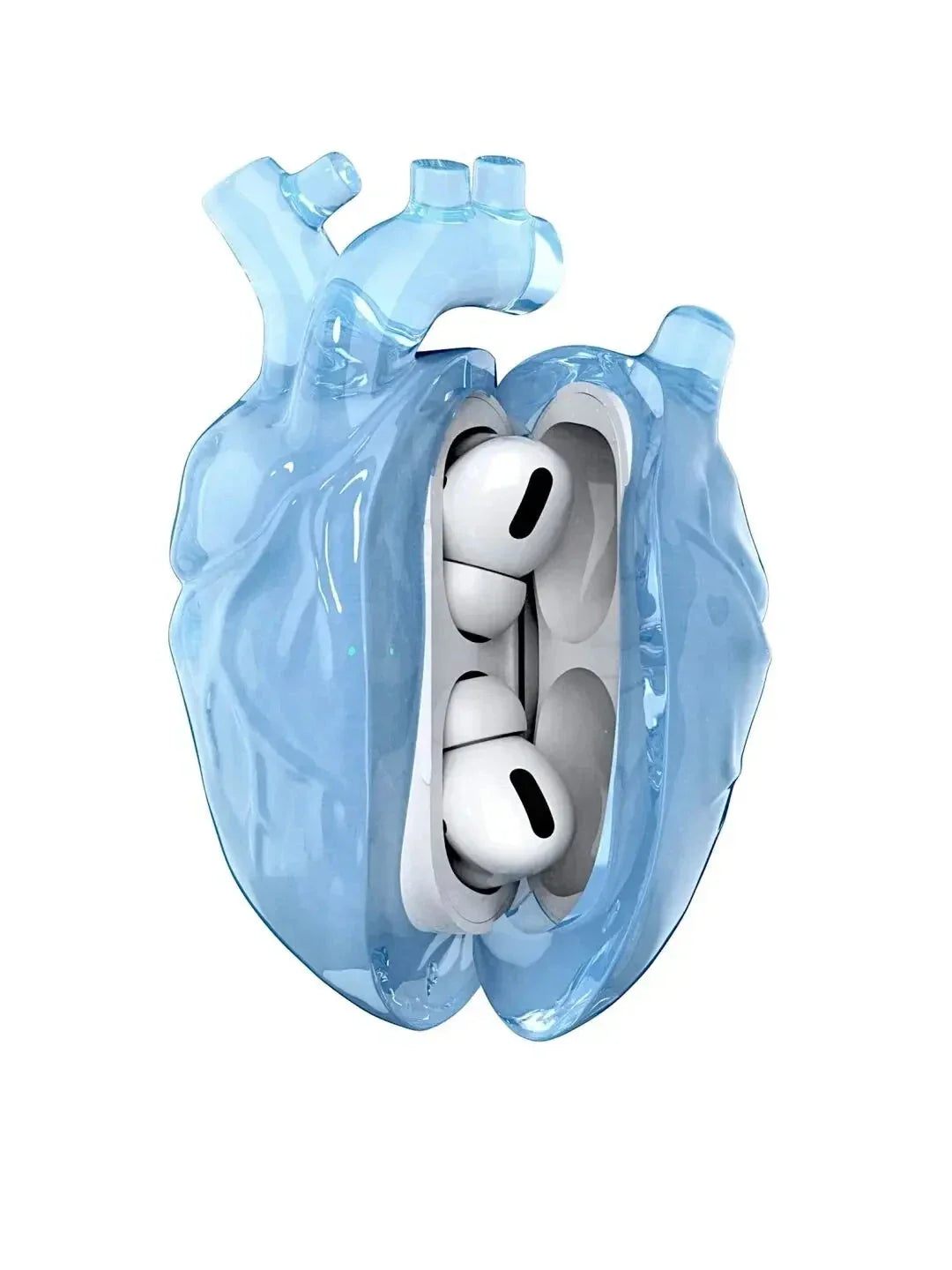 Unisex sky blue accessories styled look — versatile — Heart AidPods Case — Oscar Blackwood