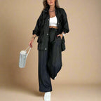 Women's black pants close-up — versatile — Lucie Loose Autumn Set — Oscar Blackwood