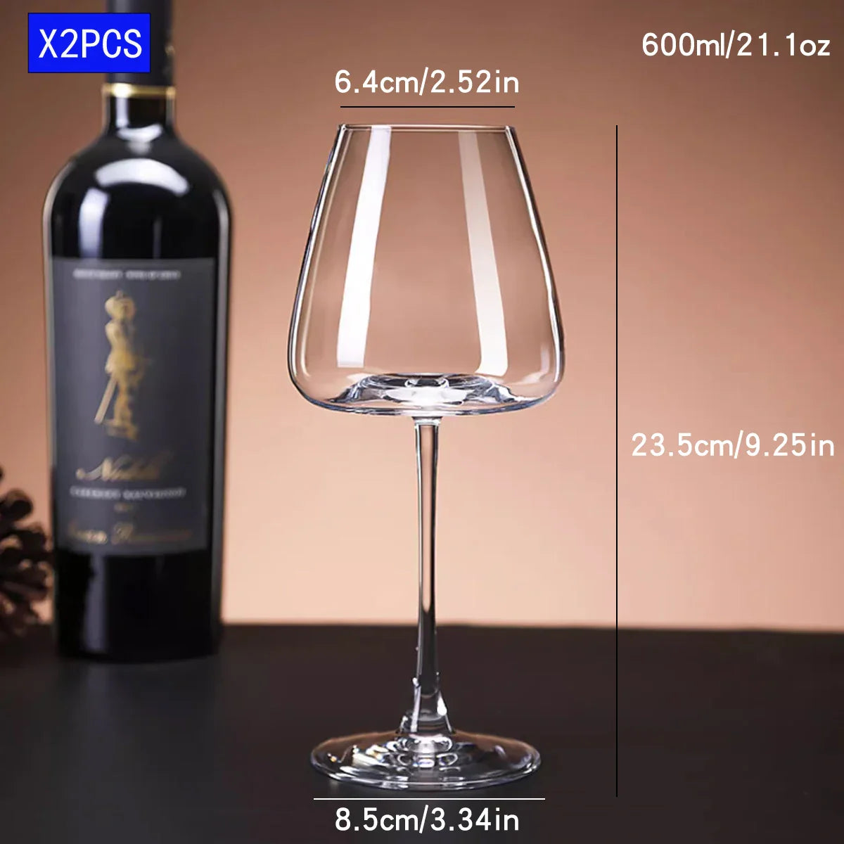 Unisex transparent wine color detail — versatile — Burgundy Wine glass — Oscar Blackwood